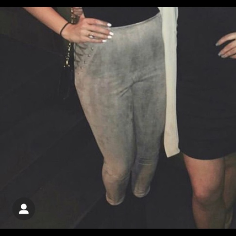 Suede zip up pants - Picture 2 of 2